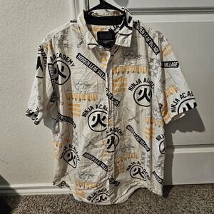 Naruto Shippuden Hidden Leaf Ninja Academy Button-Up Shirt XL Viz Media